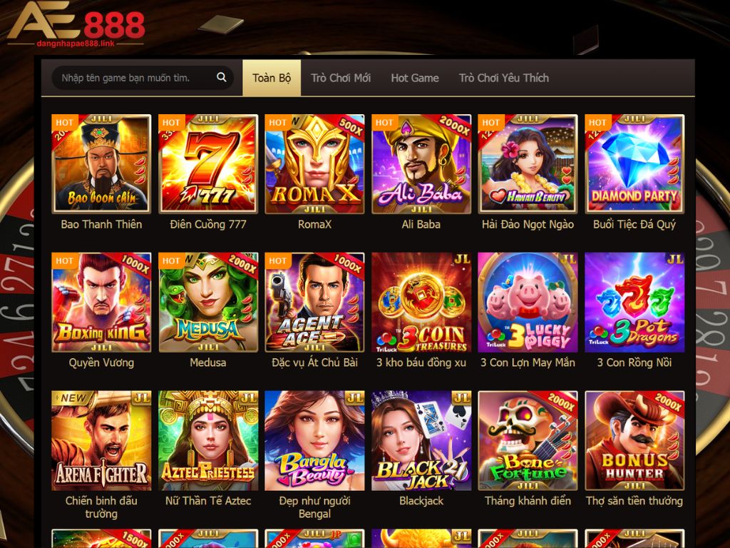 Đa dạng tựa game tại AE888