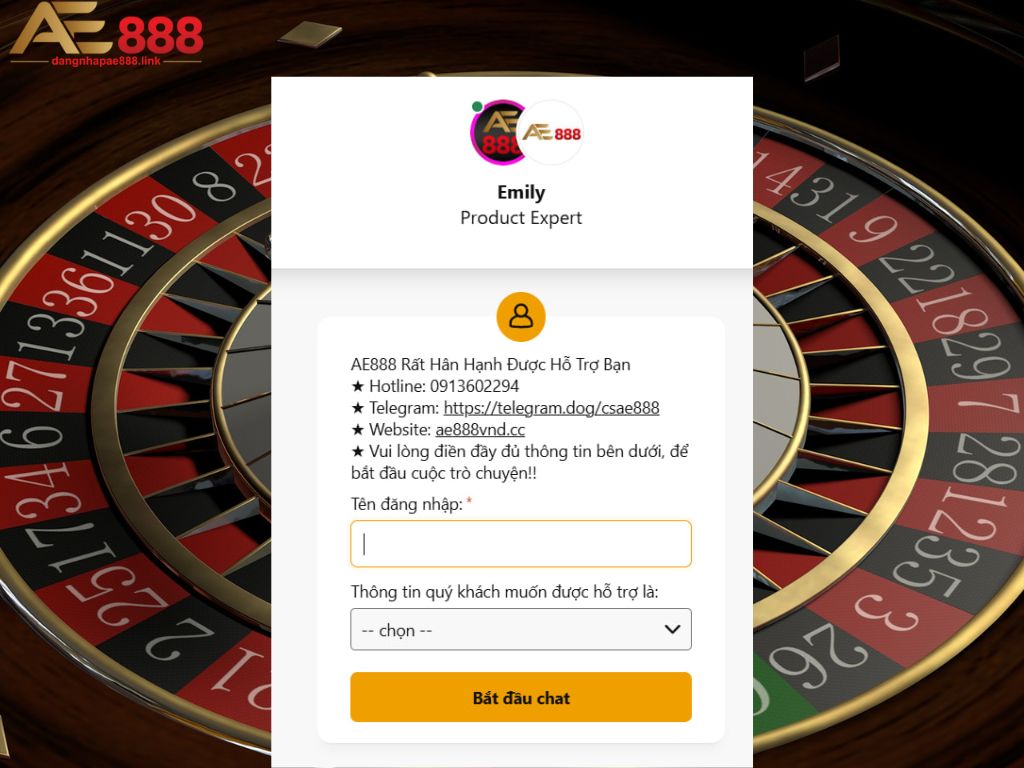 Liên hệ AE888 trực tiếp qua Live chat