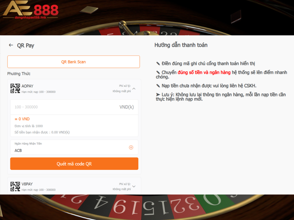 Nạp tiền nhanh chóng bằng QRPay