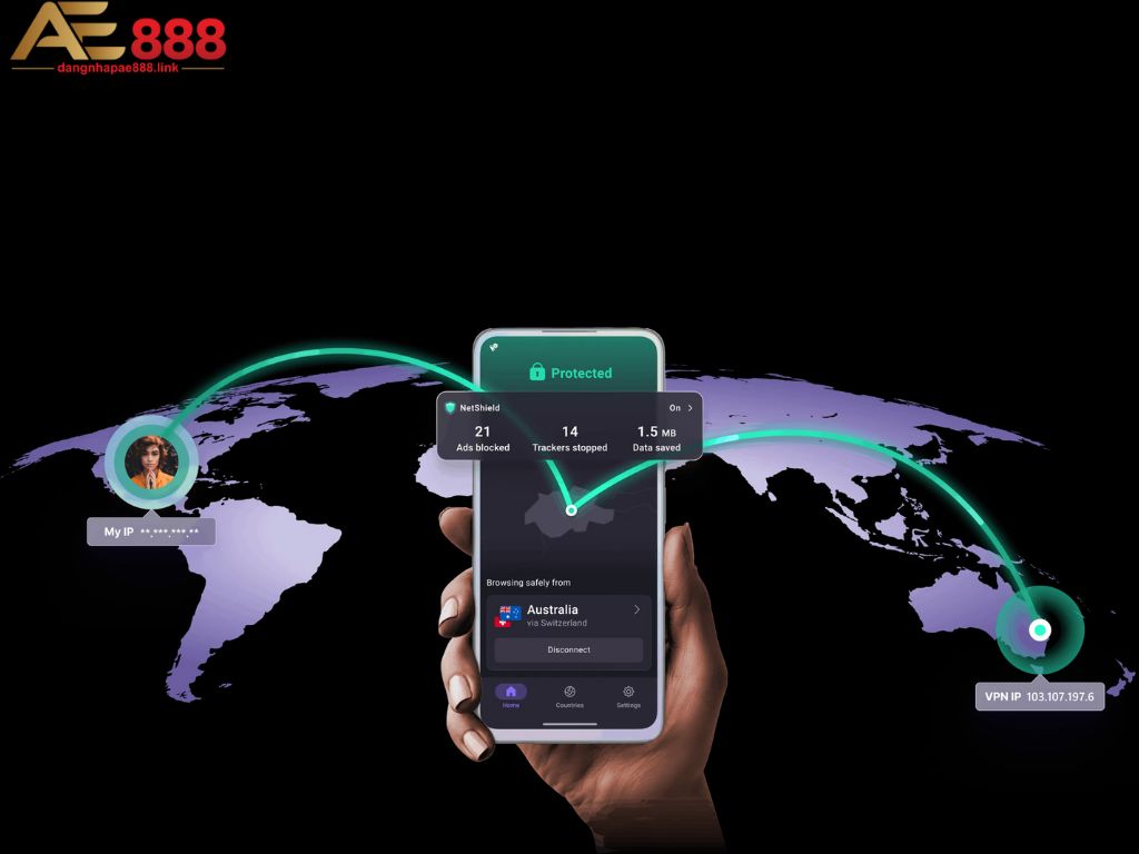 ProtonVPN phần mềm VPN chơi AE888 miễn phí 